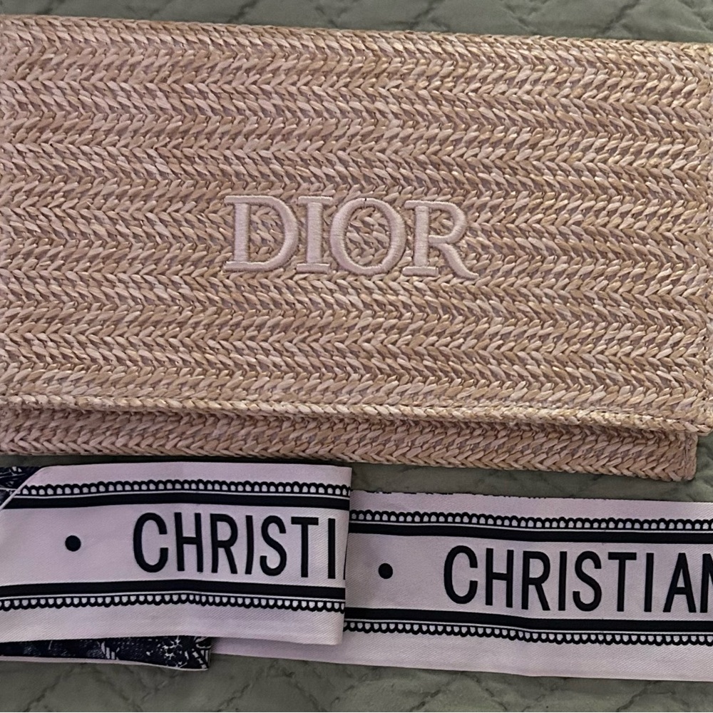 Christian Dior pouch bamboo bag with aftermarket strap